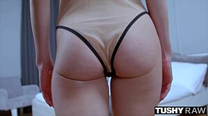 tushyraw petite 18+ blonde rides and gets bent over for tight anal with buttplug