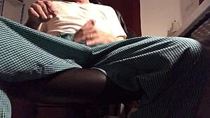 guy stroking his gay cock casually