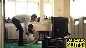 Pascal Quite Enjoyed Playing With The Petite Chick's Small Tits And Monster Cock