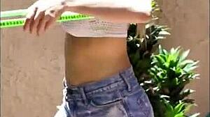 Liz Ashleys Retro 2015 Shoot with Natural Tits Undressing