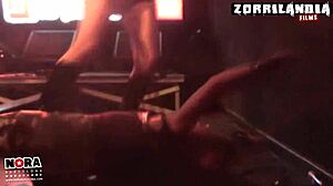 Blonde teen in hardcore BDSM bondage spanking