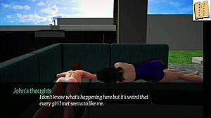 In this cartoon game, I introduce my new family with a blonde teen 18+ and small tits