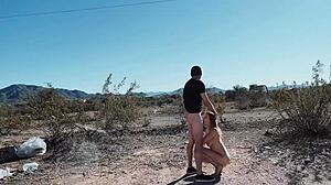 i fucked my blonde rough on desert roadside