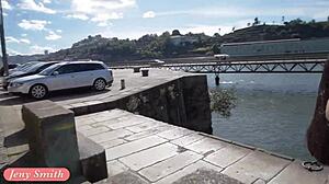 Jeny Smith says, Watch me in strap bondage outdoors