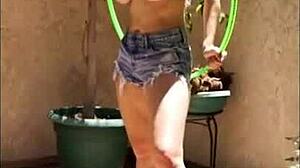 Liz Ashleys Retro 2015 Shoot with Natural Tits Undressing