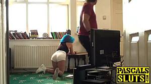 Pascal Quite Enjoyed Playing With The Petite Chick's Small Tits And Monster Cock