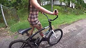 Exhibitionist rides bike with butt plug, neighbor might've seen me.