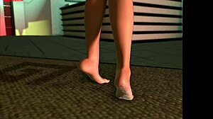 Teen edwina masturbates with anal toys and cums on feet.