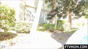 Big tits milf flashes outdoors, pissing in public for cougar thrill.