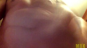 young girl masturbates with big cock alone at home