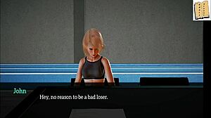 In this cartoon game, I introduce my new family with a blonde teen 18+ and small tits