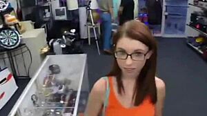 Busty nerd slut fucked for student loan