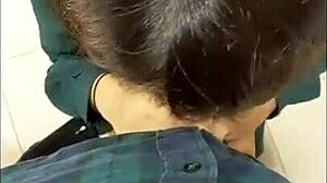 College Couple Has Sex In Toilet After Blowjob And Creampie