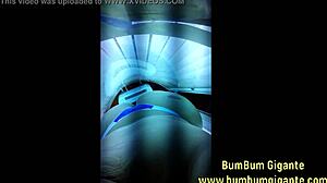 Brazilian Amateur Prepares Ass for Lover in Tanning Booth