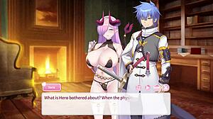 Episode 1: Doris's temptation in anime game. Her form clamped around object at nine.