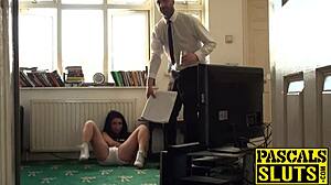 Pascal Quite Enjoyed Playing With The Petite Chick's Small Tits And Monster Cock