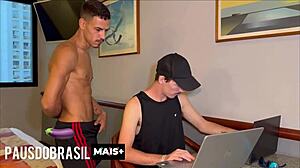 The well-endowed technician shows his skills.