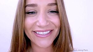 After the interview, the super hot blonde woman decides she needs a big black cock right away