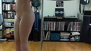 Black and White Skirt Strip Reveals Tattooed MILF Curves