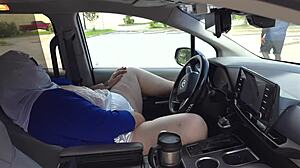 big ass bbw exhibitionist caught in public car finger fucking and blowjob