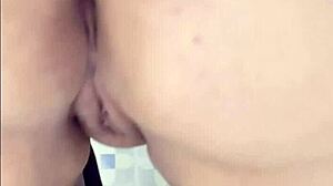 I worship her big ass in the bathroom with fishnets