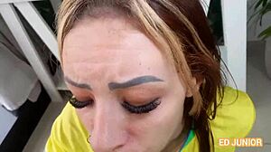 Dutch Fan Licks And Fucks Brazilian Beauty's Ass.