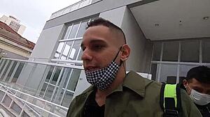 Monique Bertolini gives tour in motorhome workshop.