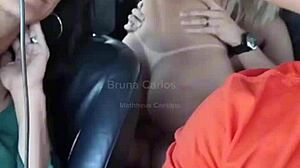 Hot blonde wife fucked in car creampie