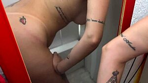 Feeling the rush as we sneak into the high-end store dressing room for passionate public sex, her moans almost getting us caught