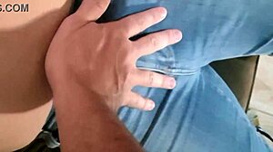 Wife gives wet blowjob and handjob ending with cum on small tits