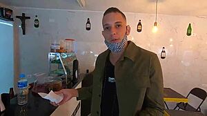 Monique Bertolini gives tour in motorhome workshop.