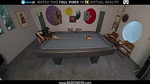 Petite babe Sera Ryder suggestively wants sex on billiard table in VR porn