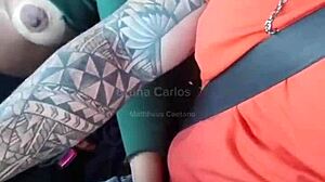 Hot blonde wife fucked in car creampie