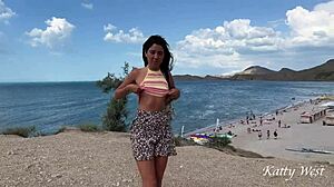 Young Girl Squirting Pussy In Public Beach Taboo.