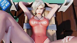 Mercy from Overwatch Rides Cock in Group Compilation