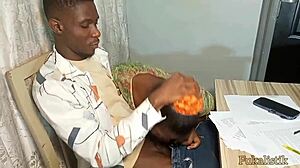 my client's wife with big boobs seduced me at the office