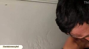 blowjob in a construction site toilet