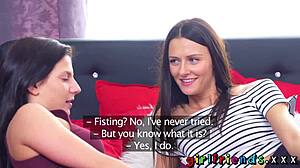 Girlfriends Slim Shaved Lesbians Fist to Hot Orgasms. Watch Them Explode!