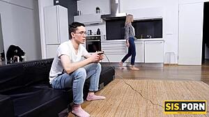 Blonde Anna Krowe Stuffed by Stepbrother's Cock in Russia!