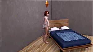 spying on a cheating brunette wife in a blue velvet dress