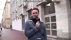 Hot amateur brunette has threesome with two studs in scene 2