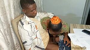 my client's wife with big boobs seduced me at the office