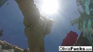 olivia enjoys summer pool fun with big tits nude