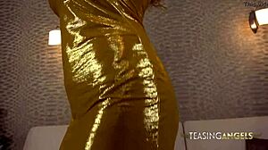 Angel Wicky rides dildo, cum on tits