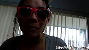Hey, watch this brat dominate with strapon POV!