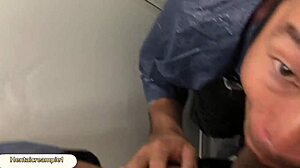 blowjob in a construction site toilet