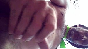 Gay gringo takes dildo in public forest