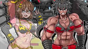 Sb catfight part 3 with lesbian bound fight bondage outdoor anime sex toys bdsm!