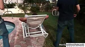 Horny gay threesome with sucking and anal