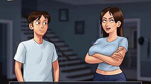 Domácí karikatura s velkýma kozaMA v Summertime Saga epizoda 191